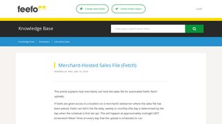 Merchant-Hosted Sales File (Fetch) | Feefo Support Portal
