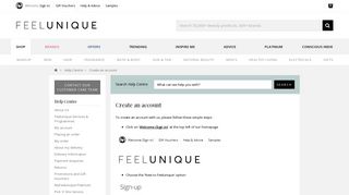 Create an account – Help Centre - Feelunique
