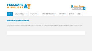Lifeline Annual Recertification - Feelsafe Wireless