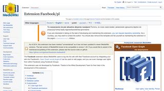 Extension:Facebook/pl - MediaWiki