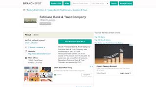Feliciana Bank & Trust Company - 3 Locations, Hours, Phone ...