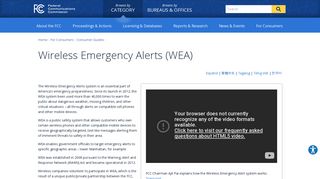 Wireless Emergency Alerts (WEA) | Federal Communications ...