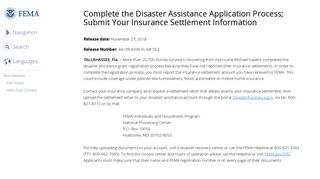Complete the Disaster Assistance Application Process; Submit Your ...