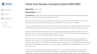 Check Your Disaster Assistance Status With FEMA | FEMA.gov