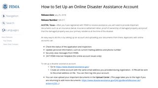 How to Set Up an Online Disaster Assistance Account | FEMA.gov