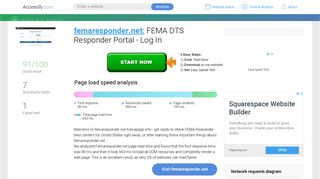 Access femaresponder.net. FEMA DTS Responder Portal - Log In