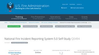 National Fire Incident Reporting System 5.0 Self-Study - USFA FEMA