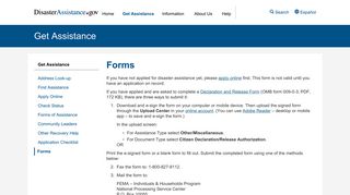Forms | disasterassistance.gov