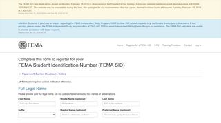 Register for your FEMA SID - Homeland Security
