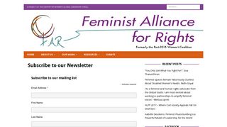 Subscribe to our Newsletter - Feminist Alliance for Rights