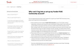 Why can't I log into or set up my Fender FUSE Community account ...