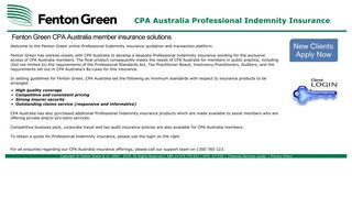 Fenton Green CPA Australia member insurance solutions