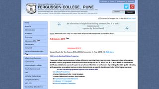 Admissions 2018 - Fergusson College, Pune