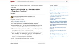 What is the admission process for Fergusson College, Pune for a B ...