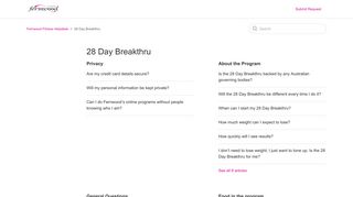 28 Day Breakthru – Fernwood Fitness Helpdesk