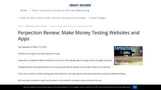 Ferpection Review: Make Money Testing Websites and Apps | Wealth ...