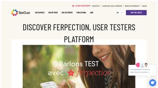 Discover FERPECTION, User Testers platform - StarDust Testing