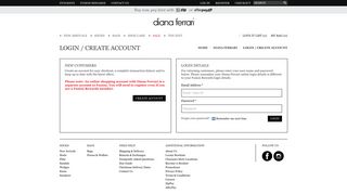 Login / Create Account - diana ferrari