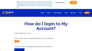 How do I login to My Account? | Ferratum Canada