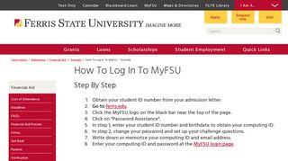 How To Log In To MyFSU - Tutorials - Ferris State University