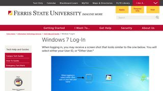 Windows 7 Log-In - Ferris State University