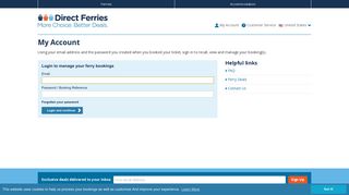 My Account - Direct Ferries