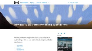 Review: 10 platforms for online submissions - Festagent