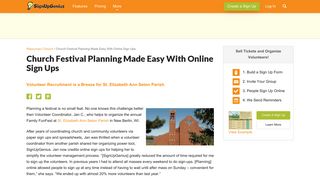 Church Festival Planning Made Easy With Online Sign Ups