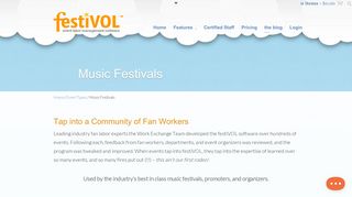 Music Festivals | festiVOL - Volunteer Management System