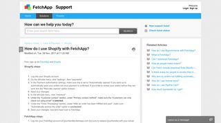 How do I use Shopify with FetchApp? : Support