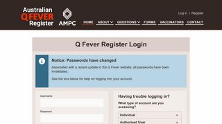 Q Fever Register Login - Australian Q Fever Register