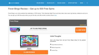 Fever Bingo | Get up to 500 Free Spins January 2019 - Boomtown Bingo