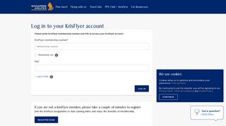 Singapore Airlines - Log in to your KrisFlyer account