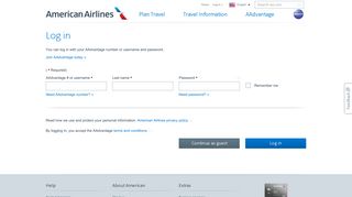 Log in – AAdvantage account login and password – American Airlines