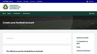 Create your football account | Football Federation Australia