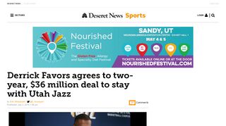 Derrick Favors agrees to two-year, $36 million deal to stay with Utah ...