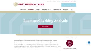 Business Checking Analysis | First Financial Bank | El Dorado, AR ...