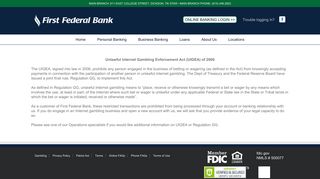 First Federal Bank - Gambling