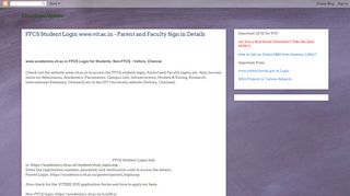 FFCS Student Login www.vit.ac.in - Parent and Faculty Sign in Details