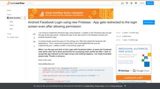 Android Facebook Login using new Firebase : App gets redirected to ...