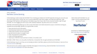 NetTeller Online Banking - First Federal Savings Bank of Angola