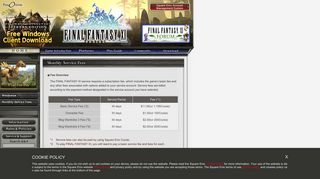 Monthly Service Fees - FINAL FANTASY XI Official Web Site
