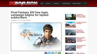 Final Fantasy XIV free login campaign begins for lapsed ... - PC Invasion