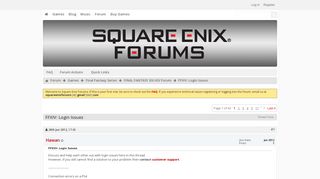FFXIV: Login Issues - Square Enix Forums