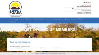 List of paid up members | FGASA