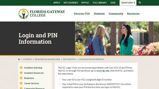 Login and PIN Information | Florida Gateway College
