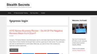 fgxpress login | | Stealth Secrets