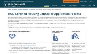 HUD Certified Housing Counselor Application Process - HUD Exchange