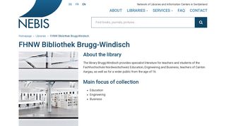 FHNW Bibliothek Brugg-Windisch - NEBIS