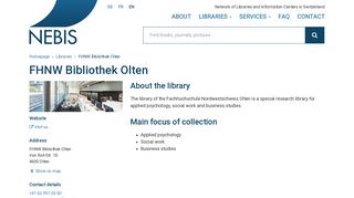 FHNW Bibliothek Olten - NEBIS